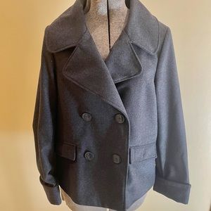 Larry Levine Double-breasted Charcoal Peacoat
